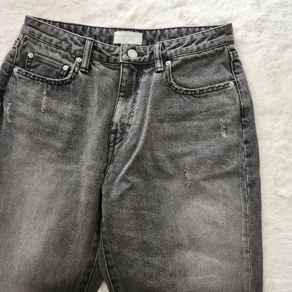 NEW John Elliott Boyfriend Charlotte High Waist Slim Sonic Black Distressed Jean - Picture 5 of 9